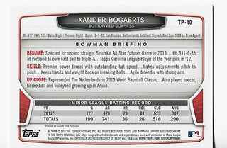 Xander Bogaerts 2013 Topps #TP-40 Bowman Draft Top Prospects Chrome Card