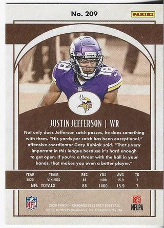 Justin Jefferson 2020 Panini Chronicles Legacy Rookie Card #209