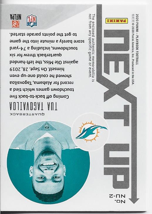 Tua Tagovailoa 2020 Panini Playbook Rookie Jersey Card #NU-2