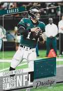 Carson Wentz 2019 Prestige Game Worn Jersey Card