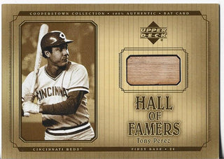 Tony Perez 2001 Upper Deck Game Used Bat Card