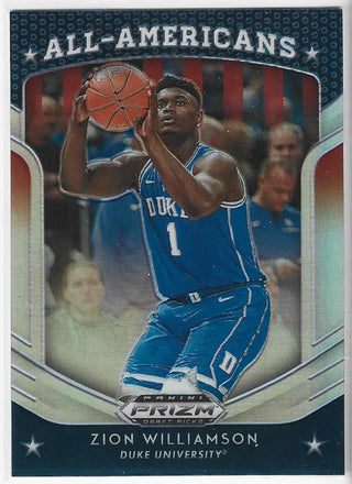 Zion Williamson 2019 Prizm Draft Picks All American Rookie Card