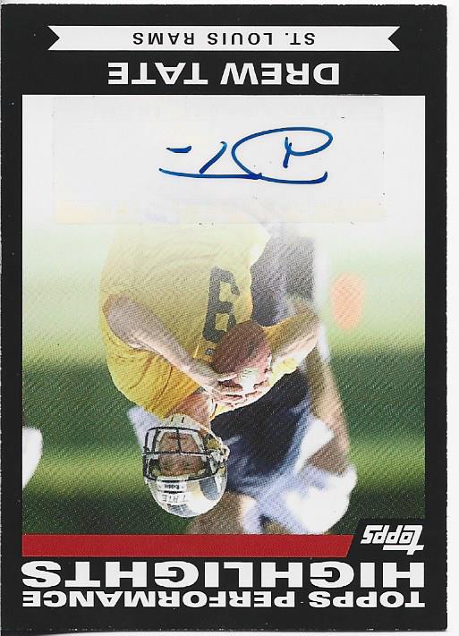 Drew Tate 2007 Topps Autographed Rookie Card