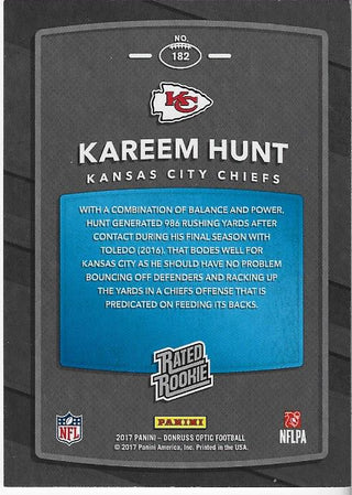 Kareem Hunt 2017 Optic Rookie Card