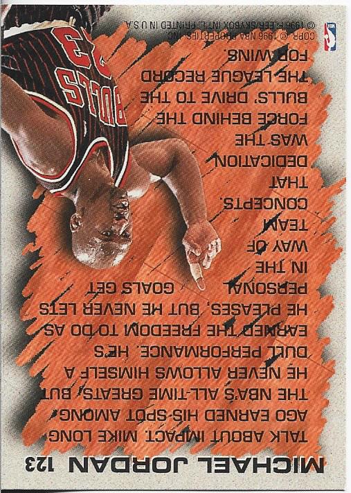 Michael Jordan 1996 Fleer Card #123