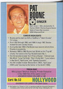 Pat Boone 1991 Starline Hollywood Autographed Card #53