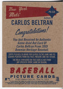 Carlos Beltran 2005 Topps Game Used Bat Card