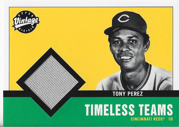 Tony Perez 2001 Upper Deck Game Used Jersey Card