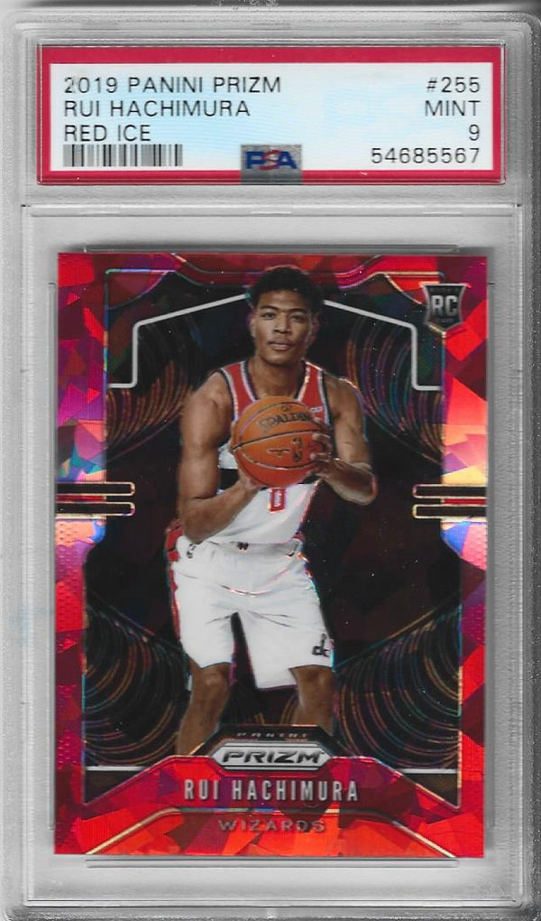 Rui Hachimura 2019 Panini Prizm Red Ice Rookie Card (PSA MINT 9