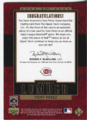 Tony Perez 2003 Upper Deck Game Used Bat Card
