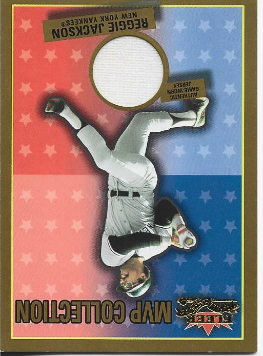 Reggie Jackson 2002 Fleer Game Worn Jersey Card 96/100