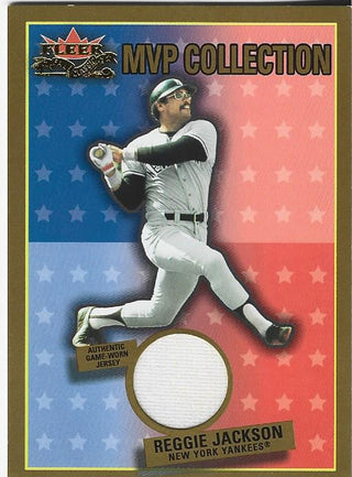 Reggie Jackson 2002 Fleer Game Worn Jersey Card 96/100
