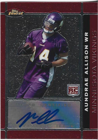 Aundrae Allison 2007 Topps Finest Autographed Rookie Card