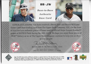 Derek Jeter and Bernie Williams 2003 Upper Deck Game Used Base Card #BB-JW