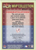 Reggie Jackson 2002 Fleer Game Worn Jersey Card 96/100
