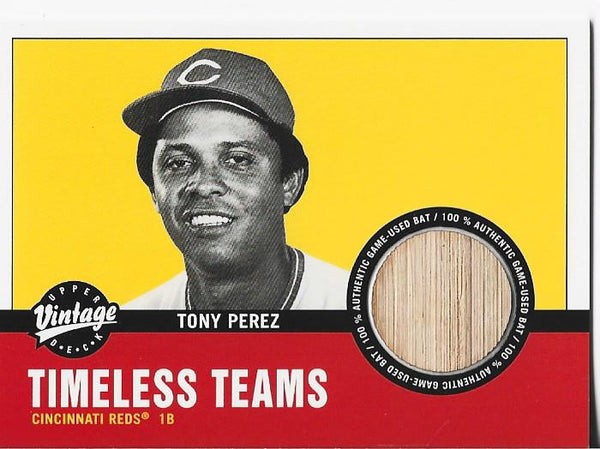 Tony Perez 2001 Upper Deck Game Used Bat Card