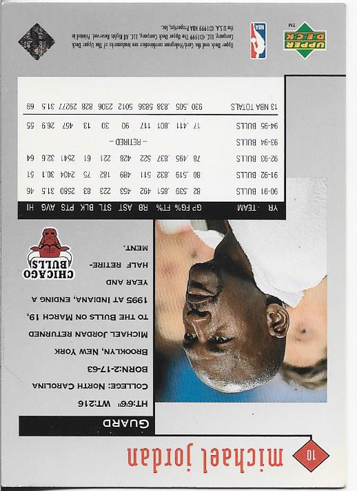 Michael Jordan 1999 Upper Deck Card #1