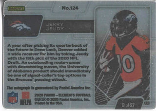 Jerry Jeudy 2020 Panini Elements Autographed Rookie Card 3/27 #124