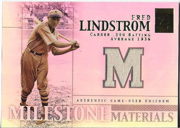 Fred Lindstrom 2002 Topps Tribute Game Used Bat Card