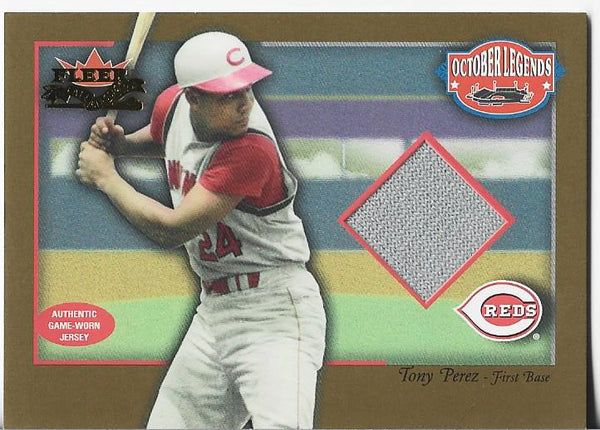 Tony Perez 2002 Fleer Game Worn Jersey Card 49/100