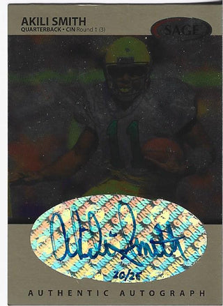 Akili Smith 1999 Sage Authentic Autograph Card 20/25