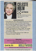 Celeste Holm 1991 Starline Hollywood Autographed Card #201