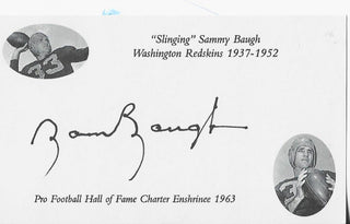 Sammy Baugh Autographed 3 by 5 (JSA)
