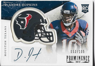 DeAndre Hopkins 2013 Panini Prominence Autographed Rookie Card 53/105 #124