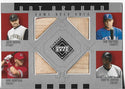 Jason Kendell, Ivan Rodriguez, Mike Lieberthal, and Charles Johnson 2002 Upper Deck Game Used Bat Card