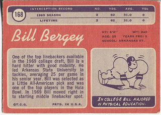 Bill Bergey 1970 Topps Card #168
