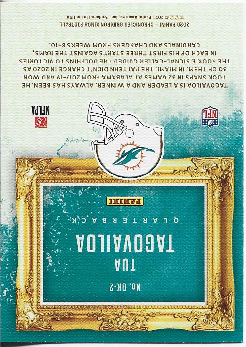 Tua Tagovailoa 2020 Panini Chronicles Gridiron Kings Rookie Card #GK-2