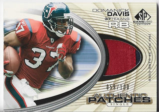 Domanick Davis 2004 Upper Deck Game Used Jersey Card 59/100