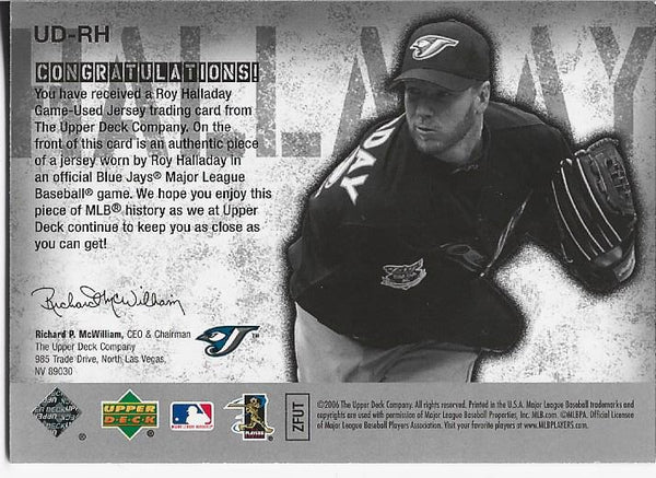 Roy Halladay 2006 Upper Deck Game Used Jersey Card