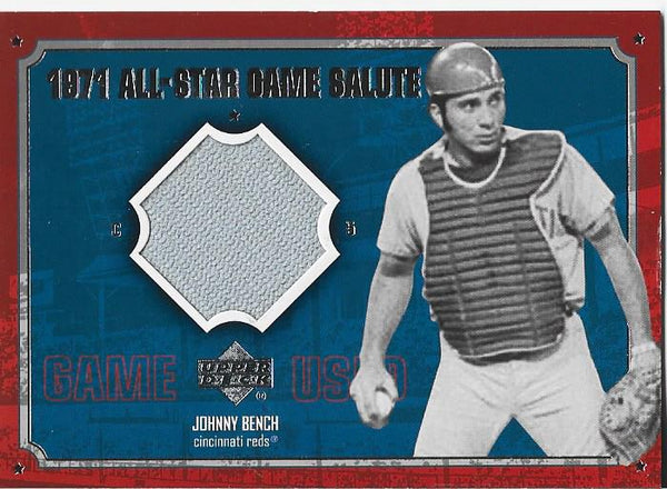 Johnny Bench 2001 Upper Deck Game Used Jersey  Card