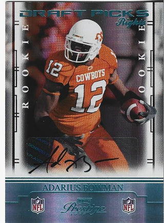 Adarius Bowman 2008 Donruss Playoff Autographed Card