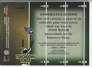 Steve McNair 2003 Fleer Touchdown Kings Game Worn Jersey Card