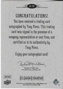 Tony Perez 2011 Upper Deck Goodwin Champions Autographed Card #A-TP