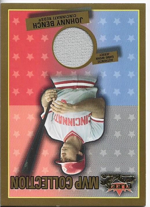 Johnny Bench 2002 Fleer Game Used Jersey Card 57/100