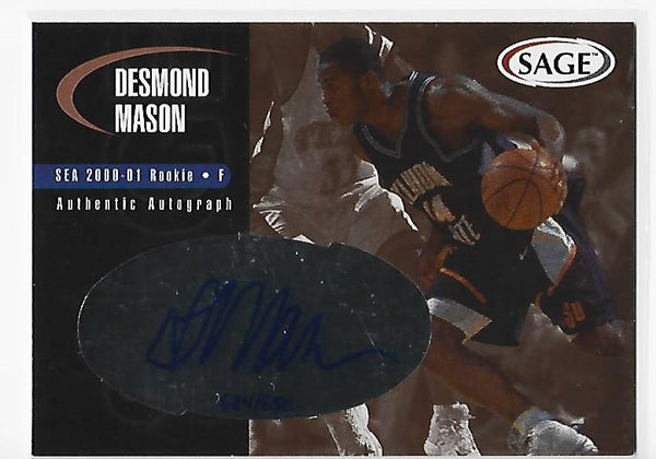 Desmond Mason 2000 Sage #A33 (624/650) Rookie Authentic Autograph Card