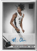 Nicolas Claxton 2020 Panini Clearly Donruss Autographed Rookie Card #CA-NCL