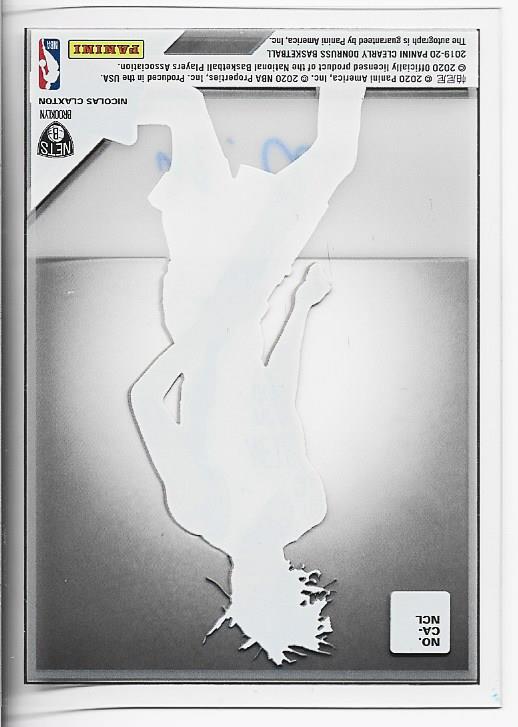 Nicolas Claxton 2020 Panini Clearly Donruss Autographed Rookie Card #CA-NCL