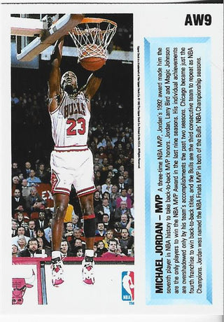 Michael Jordan 1992 Upper Deck Hologram Card #AW9