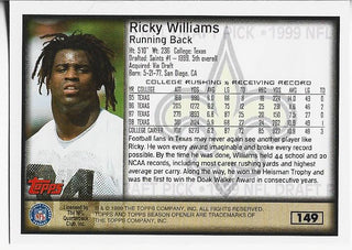 Ricky Williams 1999 Topps Rookie Card