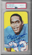 OJ Simpson 1970 Topps Autographed Rookie Card (PSA Auto Grade GEM MT 10) #24