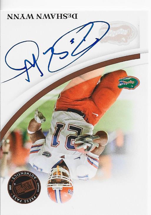 DeShawn Wynn 2007 Press Pass Autographed Card