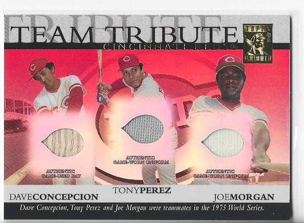 Dave Concepcion / Tony Perez/ Joe Morgan 2003 Topps Team Tribute Card #TTR-CPM 77/275