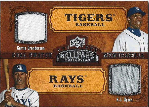 Curtis Granderson and BJ Upton 2008 Upper Deck Game Used Jersey Card