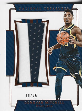 Donovan Mitchell 2017 Panini National Treasures Game Worn Jersey Rookie Card 10/25 #RJM-23