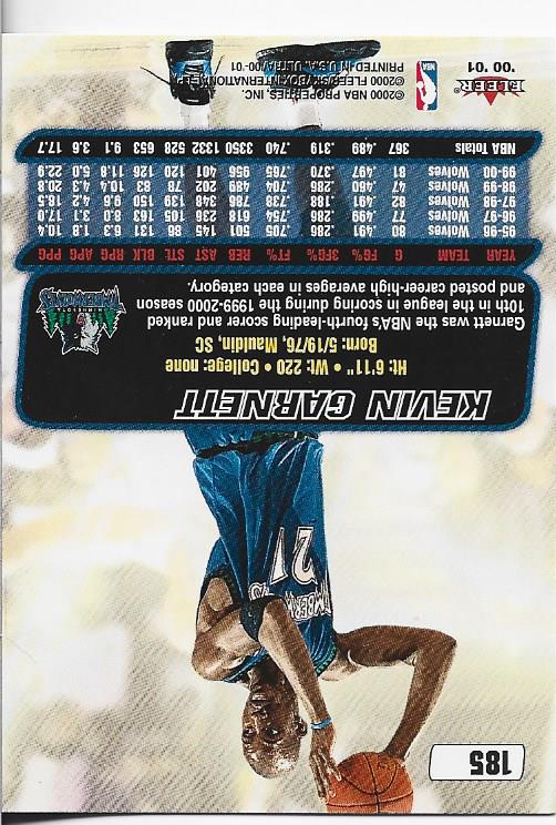 Kevin Garnett 2000 Fleer Card #185