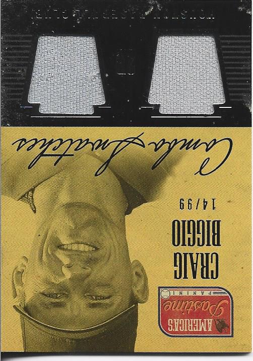 Craig Biggio 2013 Panini America's Pastime Game Used Jersey Card  /99 #CS-CB